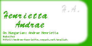 henrietta andrae business card